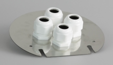 Reflective plate with four glands for radiation shield